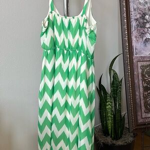 Green Chevron Dress